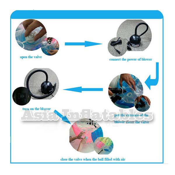 1.0mm PVC Inflatable Zorb Ball With One Entrance and Plug