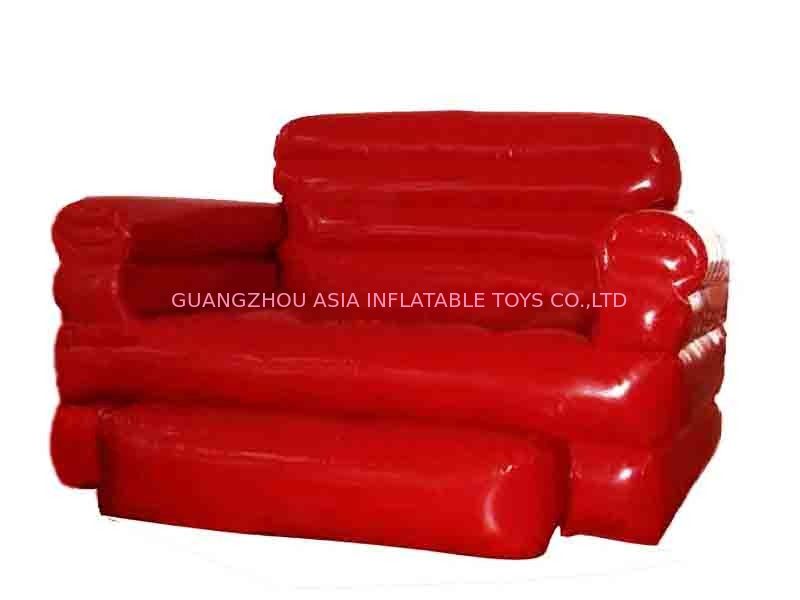 Home Red Pvc Tarpaulin Folded Inflatables Furniture Couch Sofa For Living Room
