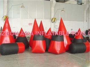 Red 0.6mm Pvc Tarpaulin Inflatable Paintball Bunker For Paintball Sports