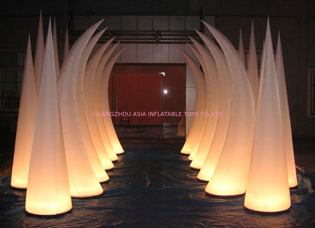 White Inflatable Lighting Cone , LED inflatable For Event Decoration