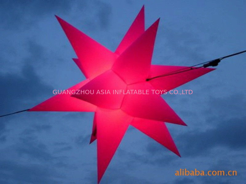Color Star Inflatable Lighting With Red  For Christmas Decoration
